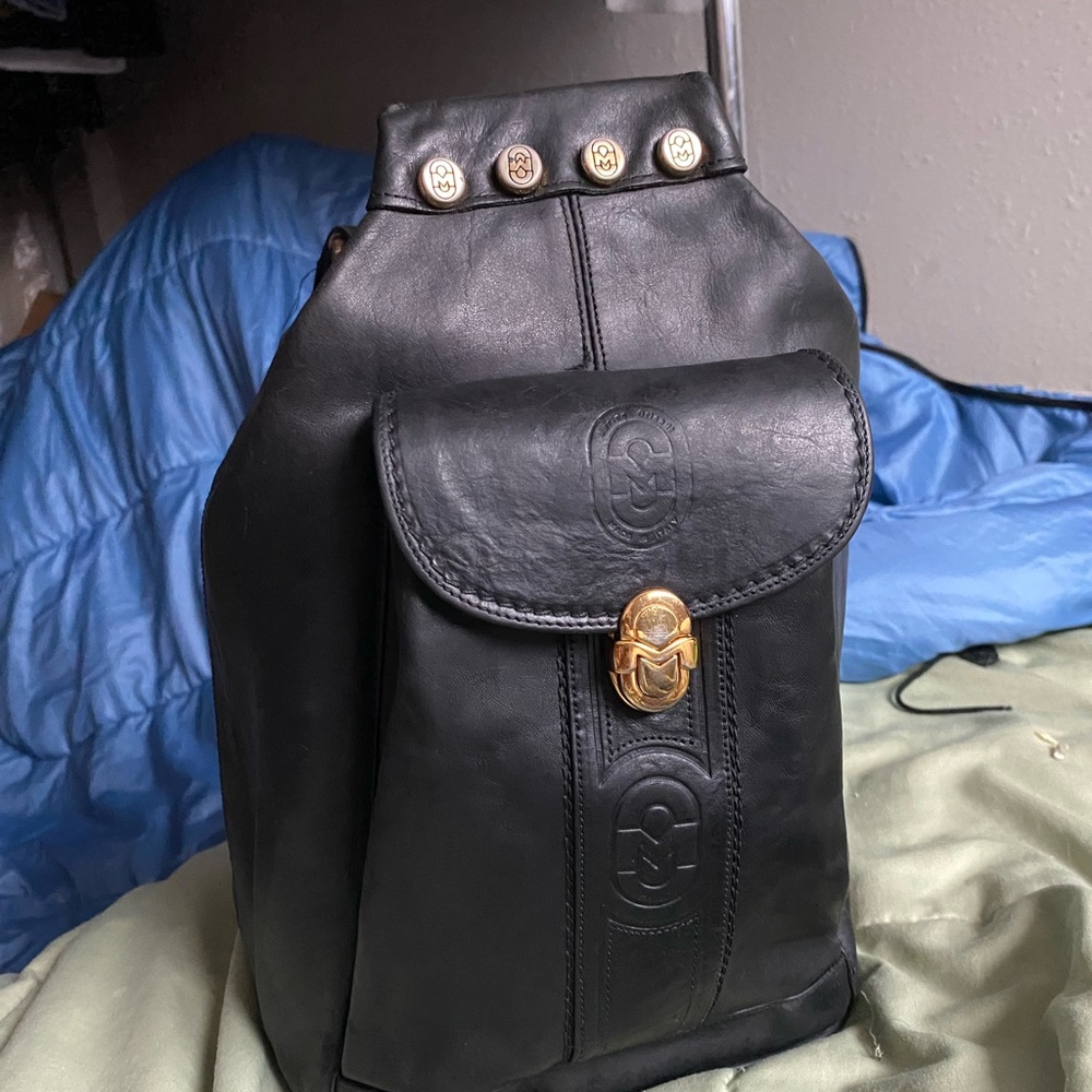 Marino Orlandi Black Leather Shoulder Bag